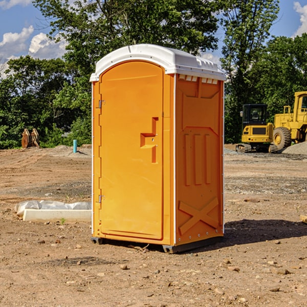 how often are the porta potties cleaned and serviced during a rental period in Jamestown